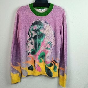 Men's Cease Desist Tears of son knit long-sleeve multicolor wool blend sweater L